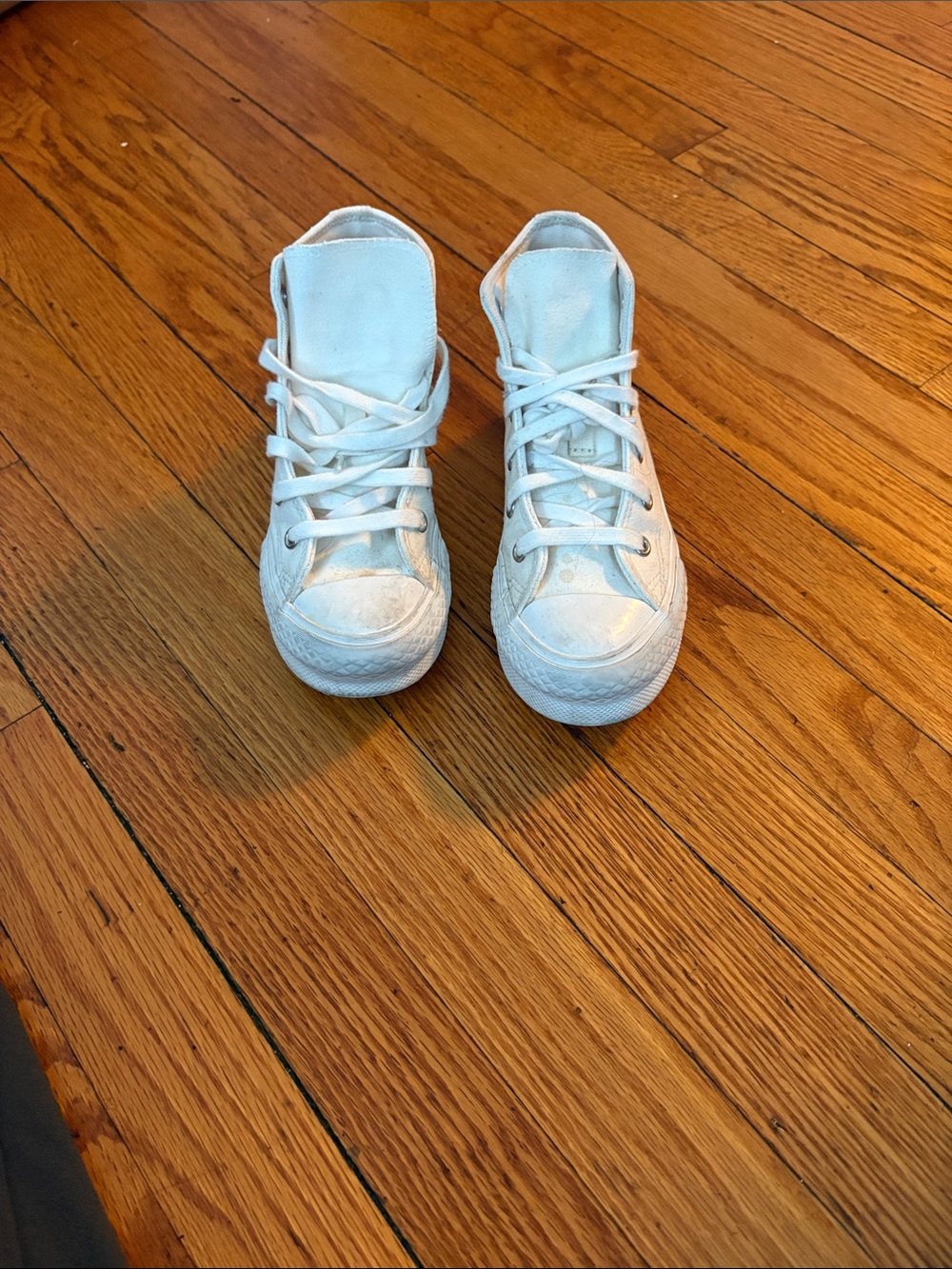 Kids High-Top Canvas Sneakers in White